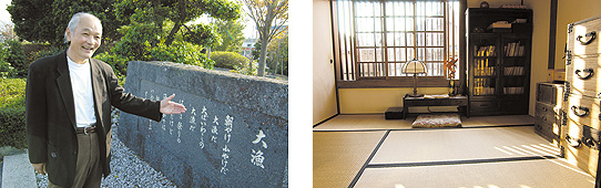 左／草場睦弘さんの写真 右／復元されたみすゞさんの部屋の写真
